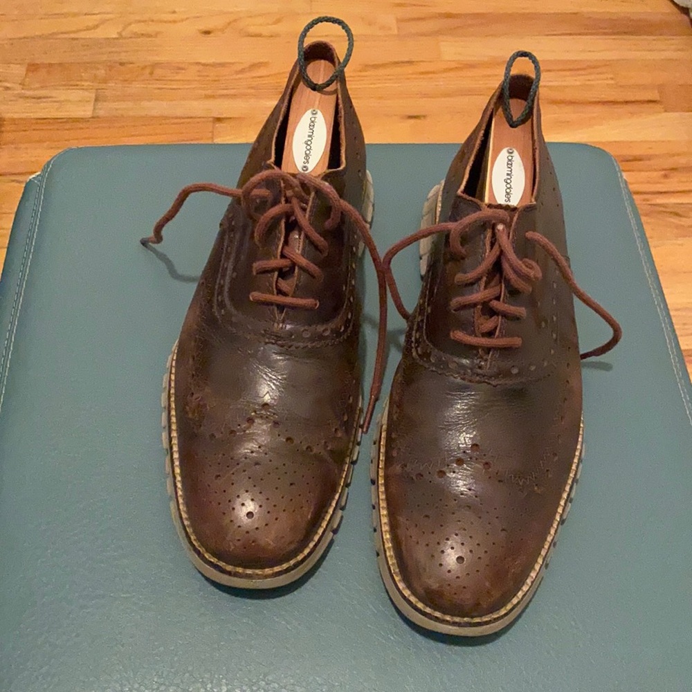Cole Haan men’s brown leather zero gravity dress shoes size 8.5